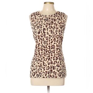 Leopard print sleeveless blouse